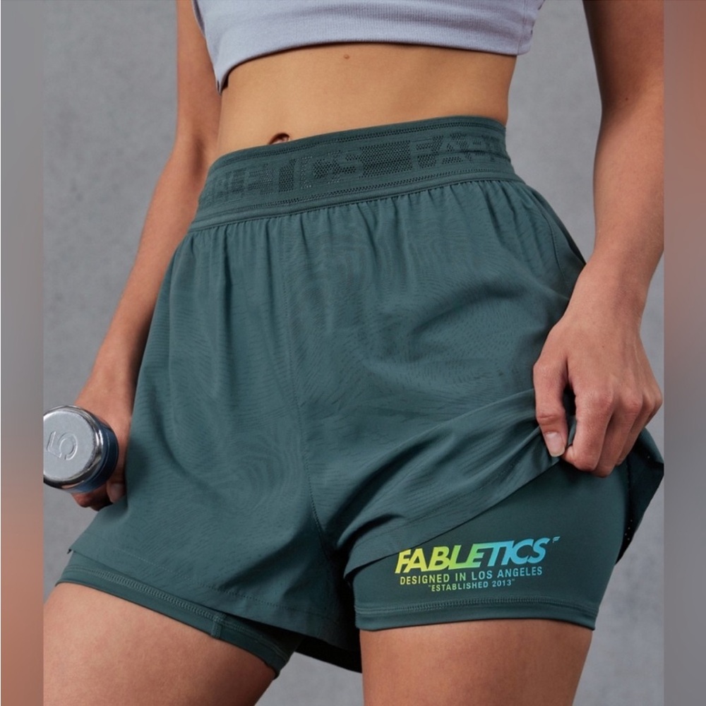 Fabletics Perforated 5” Run Short Size Medium. NWT